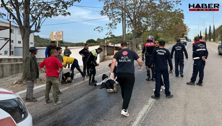 Balıkesir'de motosiklet devrildi: 2 yaralı