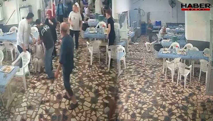 Depremde herkes iş yerini terk etti o yemek yemeye devam etti