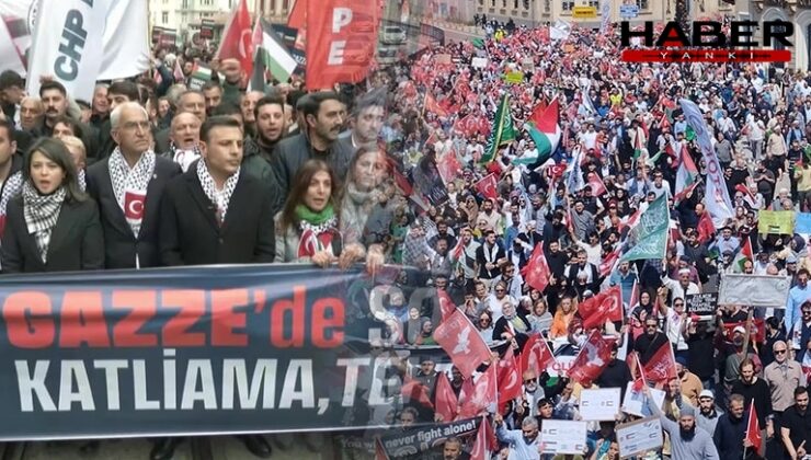 İkisi de 'Gazze' için yürüdü: CHP'ye engel AKP'ye izin