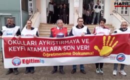Kars'ta proje okullarındaki öğretmen atamaları protesto edildi