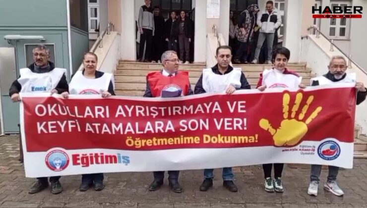 Kars'ta proje okullarındaki öğretmen atamaları protesto edildi