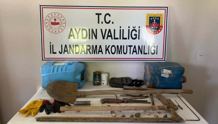 Sit alanında kaçak tarihi eser kazısında 5 gözaltı