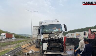 Buğday yüklü TIR devrildi: 1 yaralı