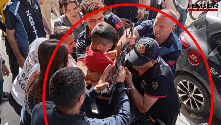 Dut yemek isteyen çocuğun eli korkuluk demirine saplandı