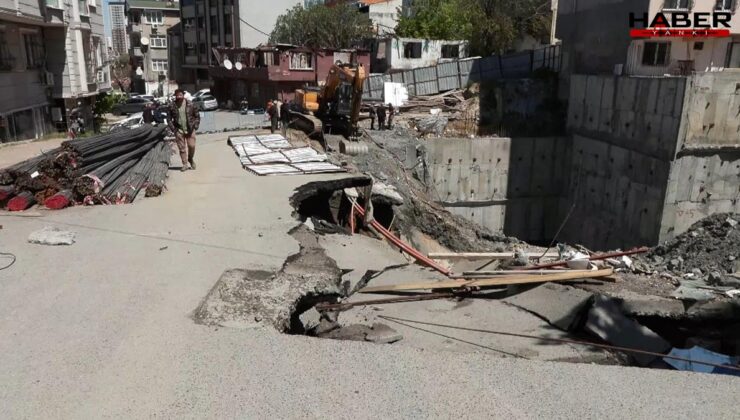 Gaziosmanpaşa'da yol çöktü, iki bina tahliye edildi
