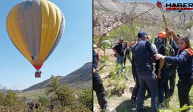 Kapadokya'da korku dolu anlar! Sıcak hava balonu, zorunlu iniş yaptı