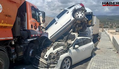 Sanayi yolunda korkunç kaza! Kamyon 15 araca çarptı