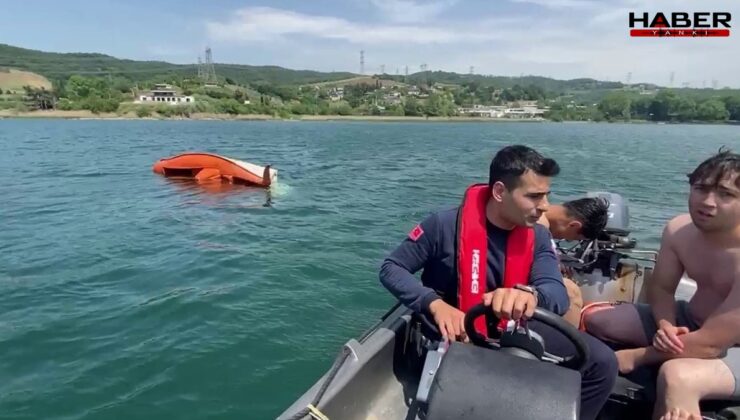 Sapanca Gölü’nde hareketli dakikalar: Pedallı kanoyla alabora olan 3 kişi kurtarıldı