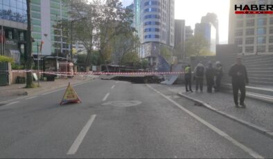 Son dakika… Sarıyer'de yol çöktü: Eski Büyükdere Caddesi trafiğe kapatıldı