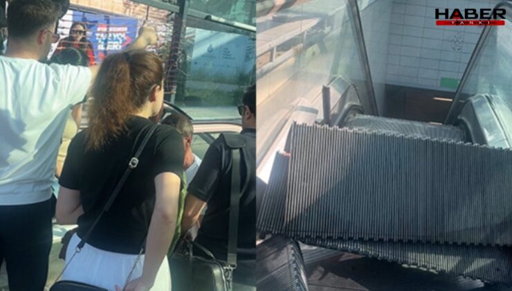 Ünalan metrosunda yürüyen merdiven kırıldı