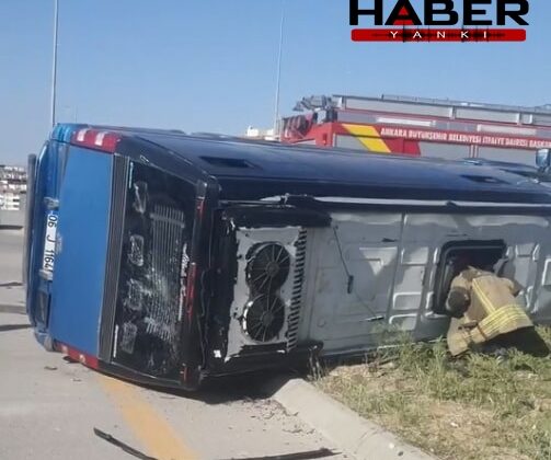 Ankara'da dolmuş ile otomobil çarpıştı: Yaralılar var