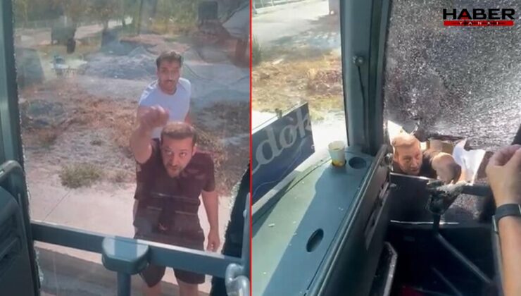 Aydın'da turist dolu otobüse taşlı saldırı: Dehşet anları kamerada