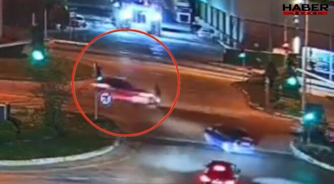Giresun'da kırmızı ışık ihlali kazaya neden oldu: O anlar kamerada