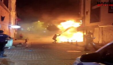 İstanbul'da iş yeri alev alev yandı