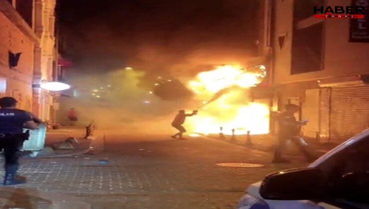 İstanbul'da iş yeri alev alev yandı