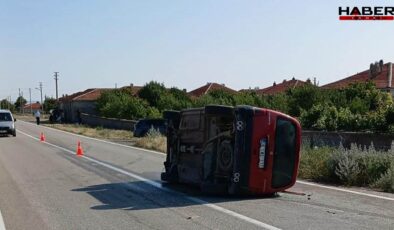 Konya’nın Kulu ilçesinde hafif ticari araç devrildi: 4 kişi yaralandı