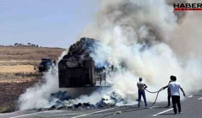 Mardin’de Saman Yüklü TIR Alev Aldı