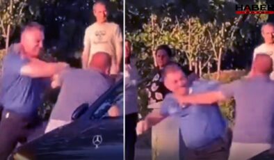 Polis ile iş insanı yumruk yumruğa kavga etti