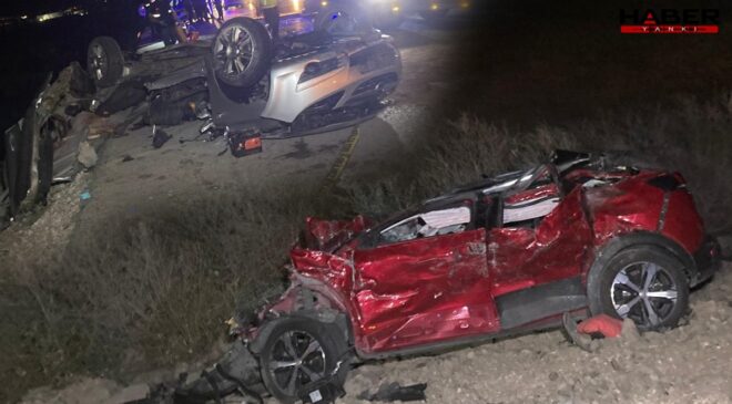Ankara'da kafa kafaya çarpışan otomobiller demir yığınına döndü: Ölüler ve yaralılar var