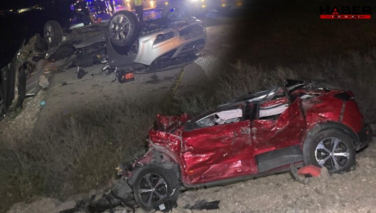 Ankara'da kafa kafaya çarpışan otomobiller demir yığınına döndü: Ölüler ve yaralılar var