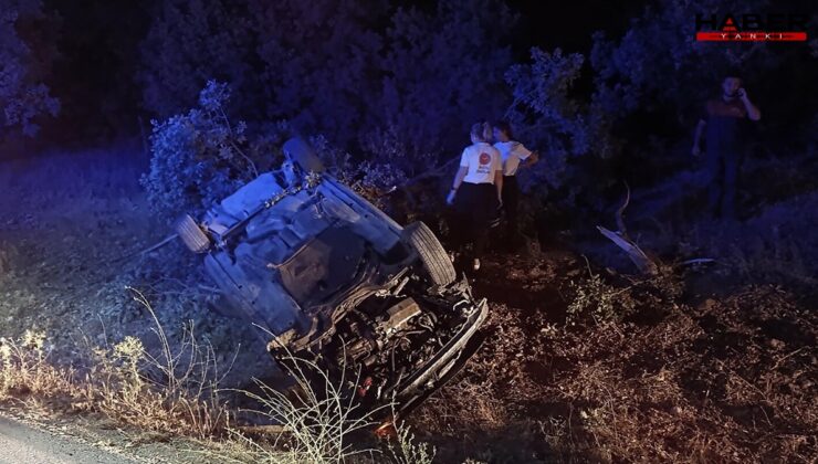 Araç şarampole devrildi, 1 kişi öldü 2 kişi yaralandı