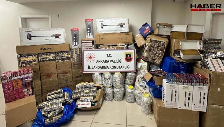 Başkentte piyasa değeri 7 milyon 250 bin lira olan kaçak ürün ve eşya ele geçirildi