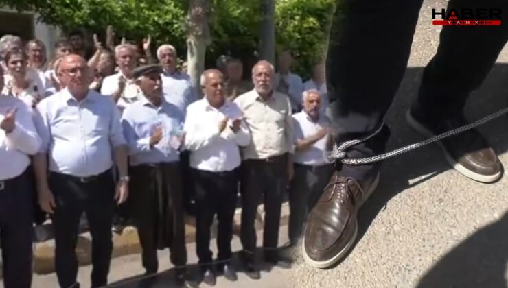 CHP'li Tanal Adıyaman halkıyla ayaklarına kelepçe bağladı: 'Tutdere’nin evde ne işi var?'