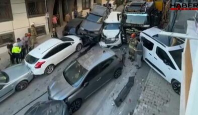 İstanbul'da kontrolden çıkan vinç 18 aracı biçti