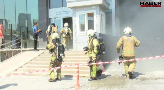 İstanbul'da tapu dairesinde yangın paniği!
