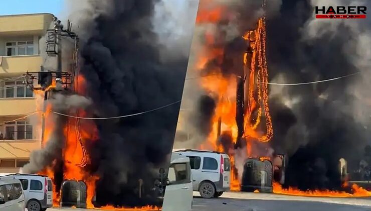 Mahallenin ortasındaki trafo bomba gibi patladı! Büyük panik yaşandı