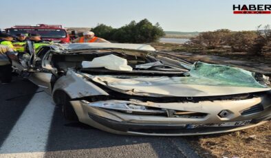 TIR ile çarpışan otomobil hurdaya döndü: 2 yaralı