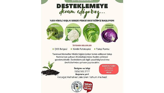 Yüzde 50 Hibelı Kışlık Sebze Fidesi Başvuruları Başlıyor