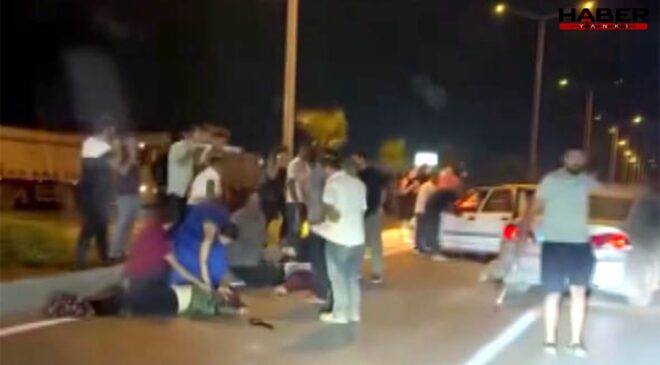 Anne-kız yolun karışına geçmeye çalıştı, ortalık savaş alanına döndü