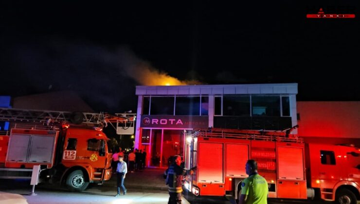 Çorum'da Oto Galericiler Sitesi’nde yangın