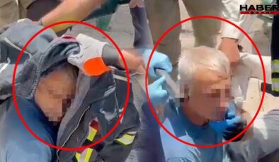 Kazı alanında korkutan kazada işçinin başına demir saplandı