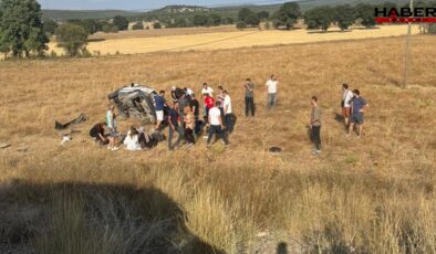 Kütahya’da feci kazada otomobil tarlaya uçtu