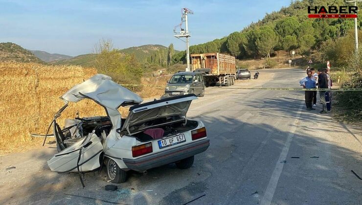 Balıkesir Bigadiç’te otomobil takla attı