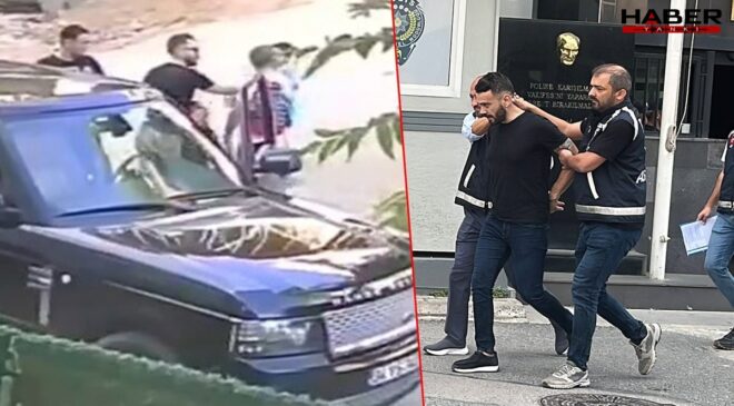 Çocuklarının yanında babaya tokat atan maganda tutuklandı