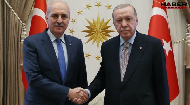 Cumhurbaşkanı Erdoğan, TBMM Başkanı Numan Kurtulmuş'u kabul etti