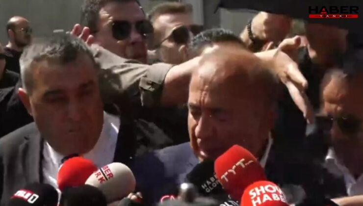 Gürsel Tekin binaya ulaştı: Su şişeleri atıldı…