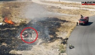 Salça yapmak için yangın çıkardı! İstifini bozmadan karıştırmaya devam etti