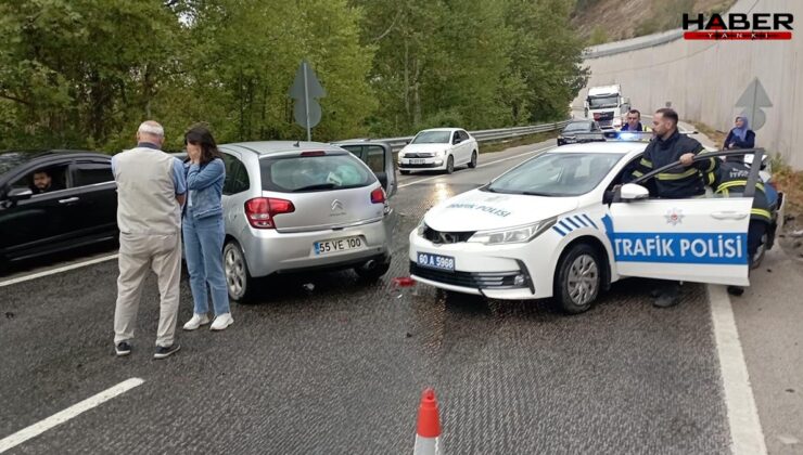 Tokat’ta zincirleme kazada müdahale eden polislere otomobil çarptı