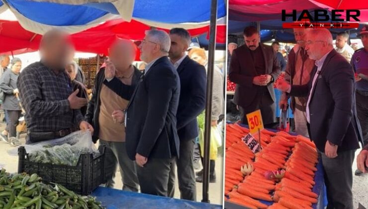 Belediye başkanıyla pazarcılar arasında sert tartışma: 'Azrail misin?' diye bağırdı…
