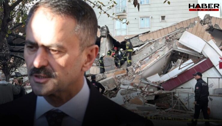 Çöken binanın önünde valiyi terleten çıkış: Apar topar konuşmayı bitirdi