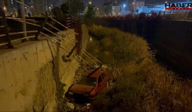 Kayseri'de otomobil kanala uçtu
