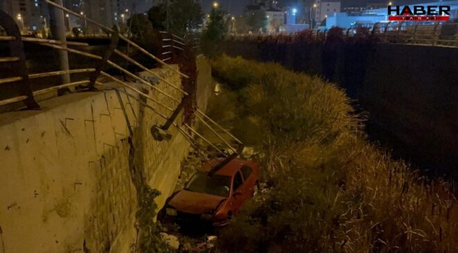 Kayseri'de otomobil kanala uçtu