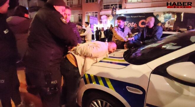 Kontrol yapan polise tekmeyle saldırdı!