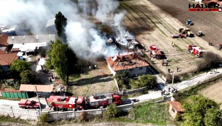 Kütahya’da odunlukta çıkan yangın evi ve araçları küle çevirdi