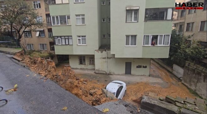 Maltepe'de istinat duvarı 3 aracın üzerine çöktü