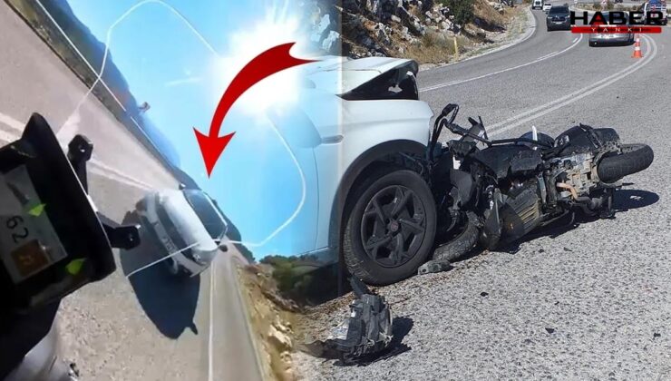 Motosiklet sürücüsü ölümünü an an kaydetti